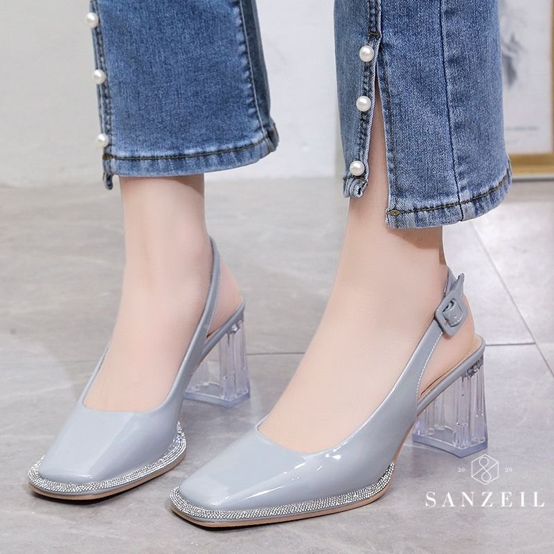 Sepatu Heels Wanita GO712 Chunky heels Import