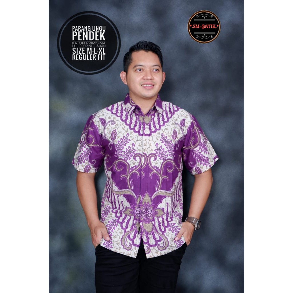 PARANG UNGU SM BATIKSOLOAMANAH KEMEJA BAJU BATIK PRIA SOLO LENGAN PENDEK PANJANG LAPIS FURING ATASAN BATIK PREMIUM MODERN KATUN HALUS BANGAU LEMON PANJI LESMONO NAVY GUNARDO BIMO IJO GUNAWAN GURDO IJO NAGA ABU BINTARA BRAMANTYA WISAKA KUNING SUKET SEGORO