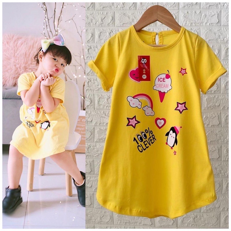 Dress Smilee Sablon 1-5 Tahun Kaos Pakaian Anak Perempuan Home Dress Original Super Premium Terlaris Termurah