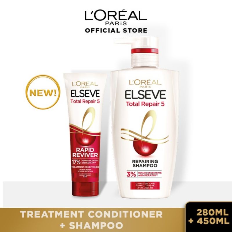 L'Oreal Paris Total Repair Advance Kit ( Rapid Reviver 280ml + Total Repair Shampoo)