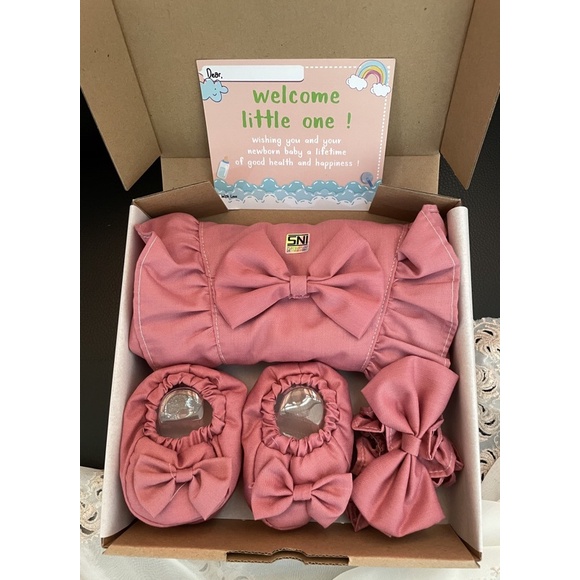 Hampers Baby Girl Jumper Set| Kado Lahiran bayi perempuan | gift set | Kado Lahiran bayi-Polos-Pink