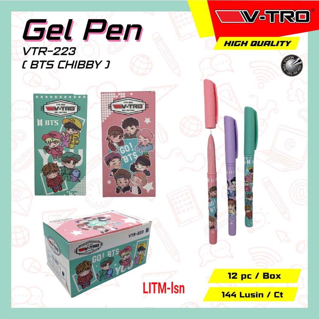 

2PCS Pulpen gel pen jel VTRO karakter fancy lucu