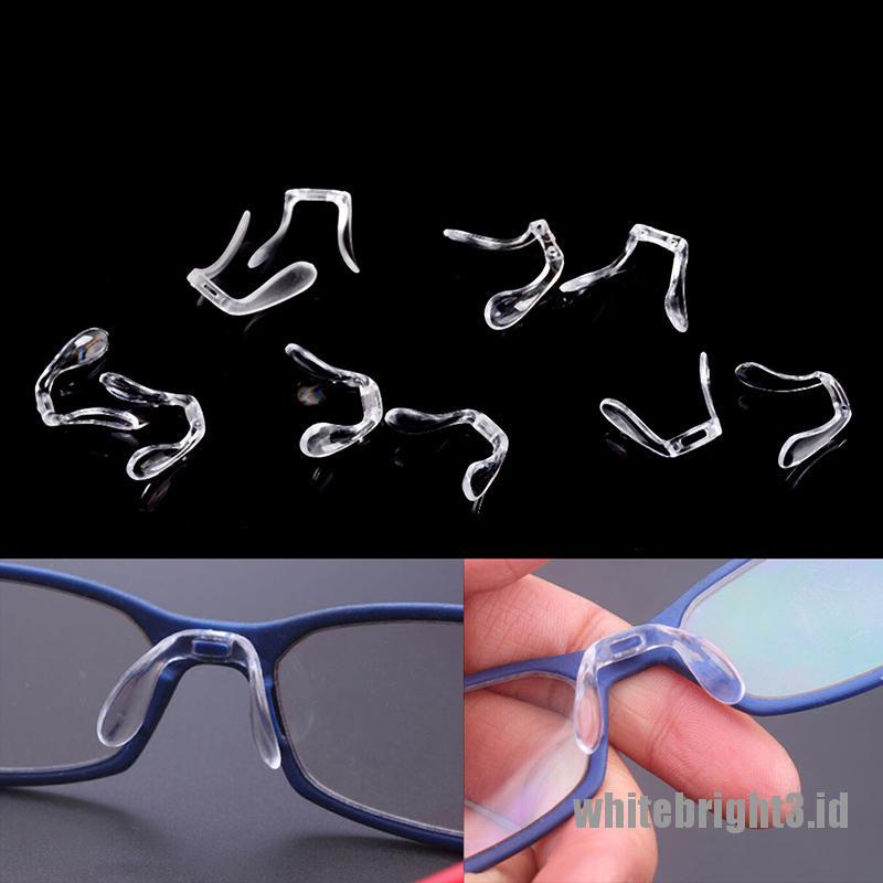 &lt; White3 &gt; 2pcs Bantalan Hidung Bahan Plastik Pvc Anti Slip Untuk Kacamata