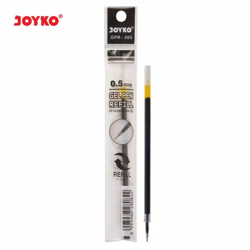 Refill Pulpen Joyko Isi Ulang Gel Pen JOYKO GPR-263 0.5 mm Tinta Hitam untuk Pena JK-100 GPR263