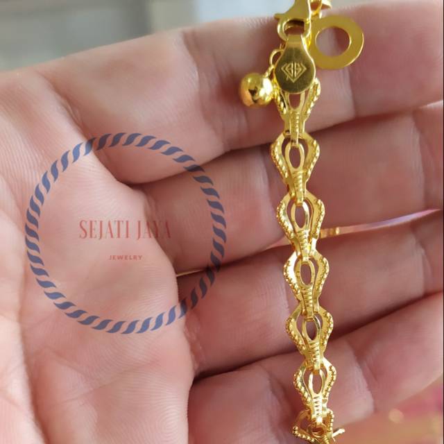 Gelang jam variasi emas kadar 375