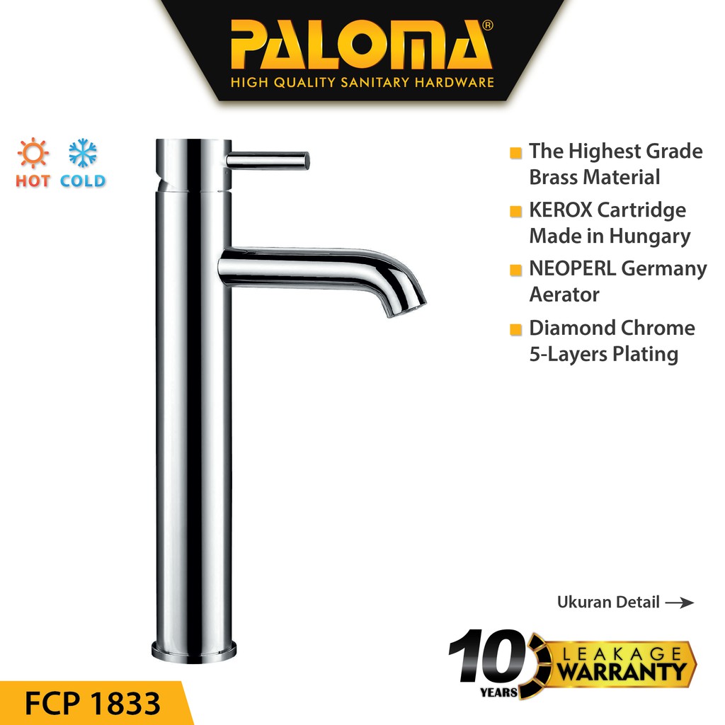 PALOMA FCP 1833 Keran Mixer Wastafel Cuci Tangan Panas Dingin Kran Air