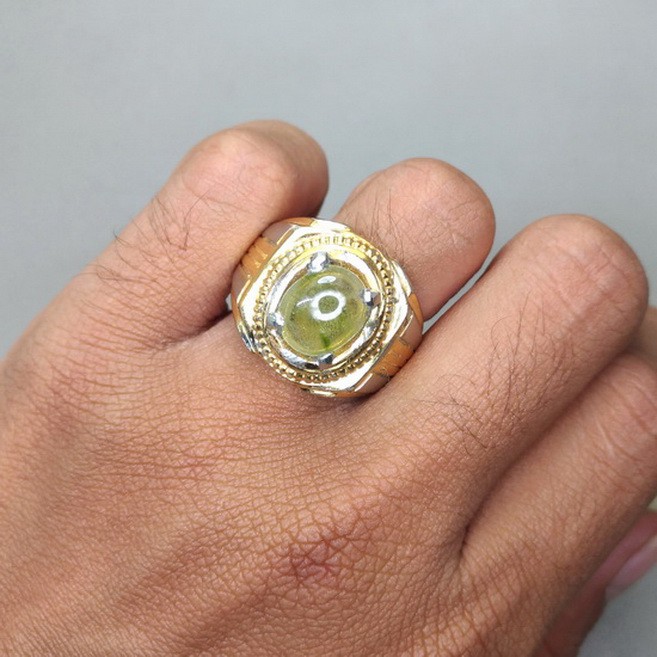 Batu Cincin Natural Green Safir Hijau Afrika Asli