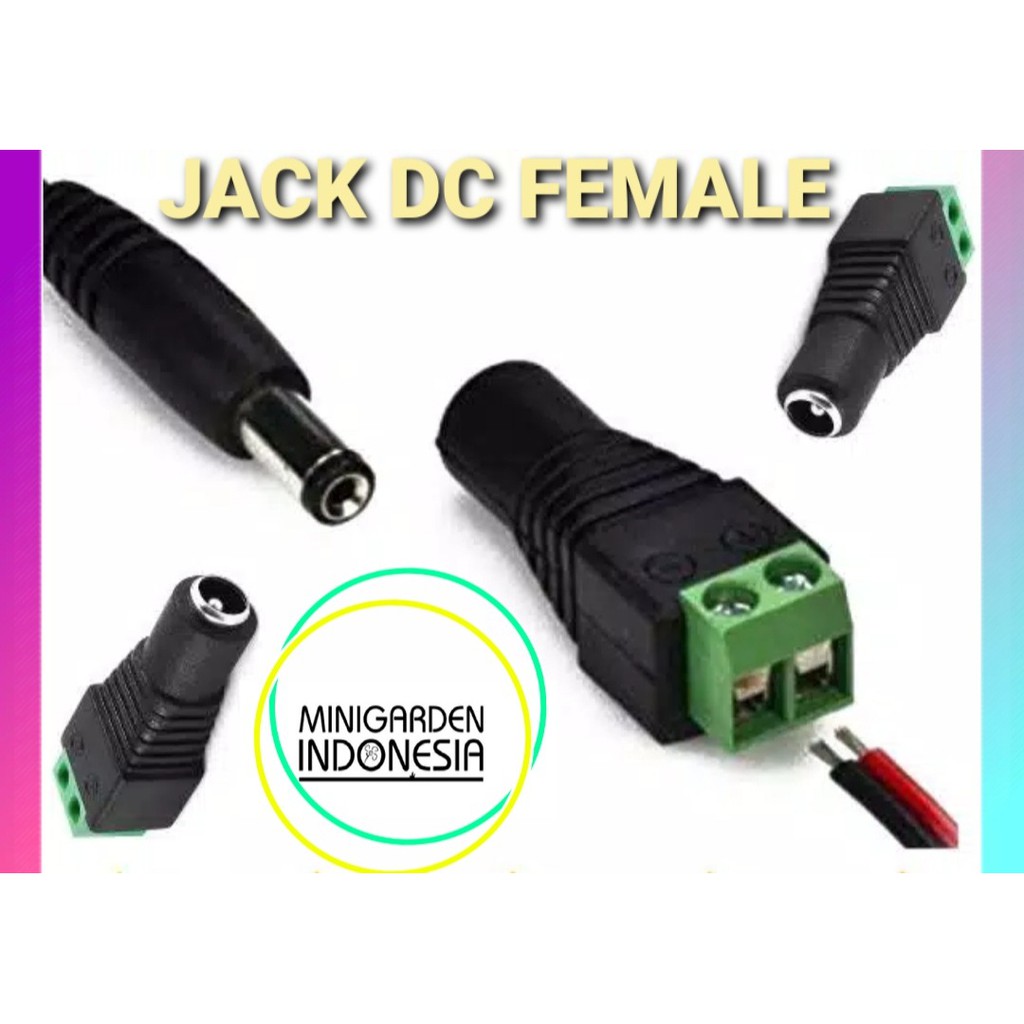 JACK DC FEMALE konektor kamera cctv adaptor socket pompa hidroponik alat siram irigasi taman