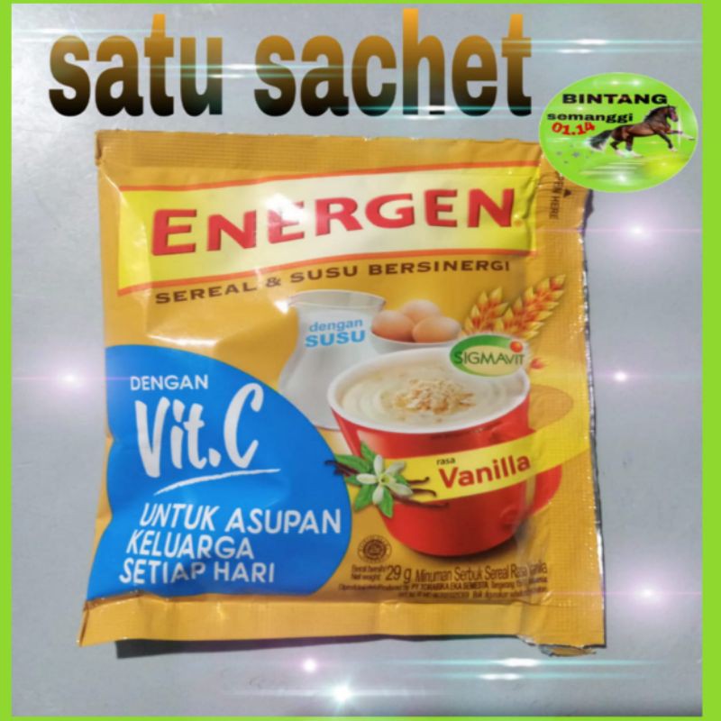 

energen sereal rasa vanila satu sachet