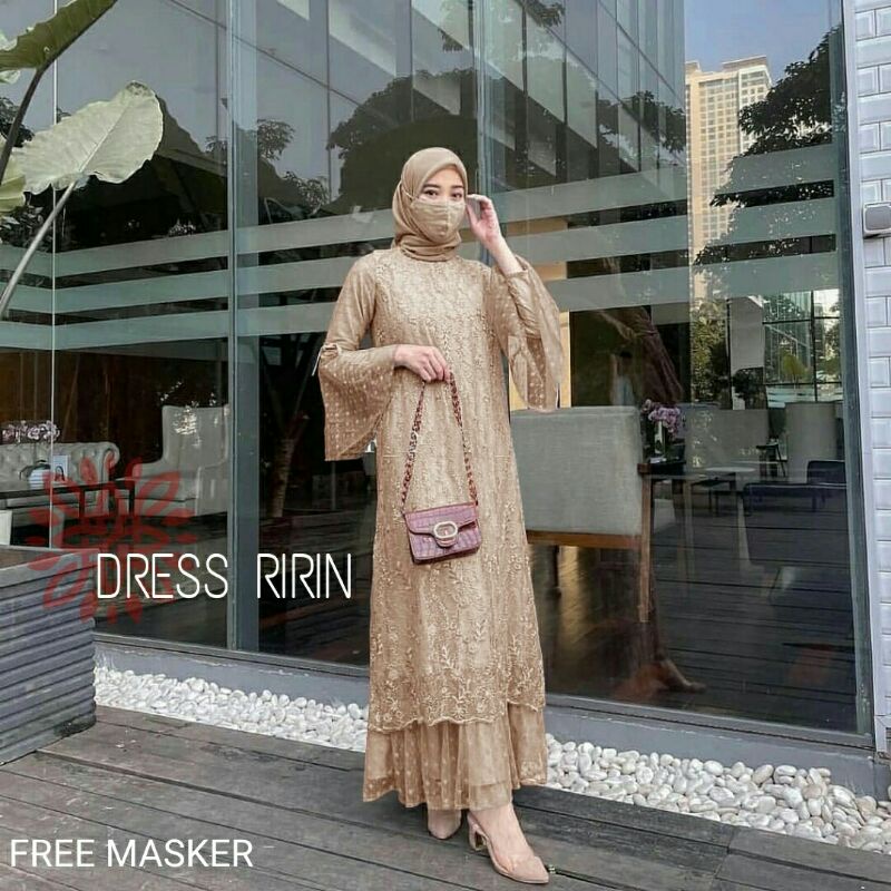 Maxi Maxy Dress Longdress Kondangan Pesta Brukat Tile Tutu Ririn