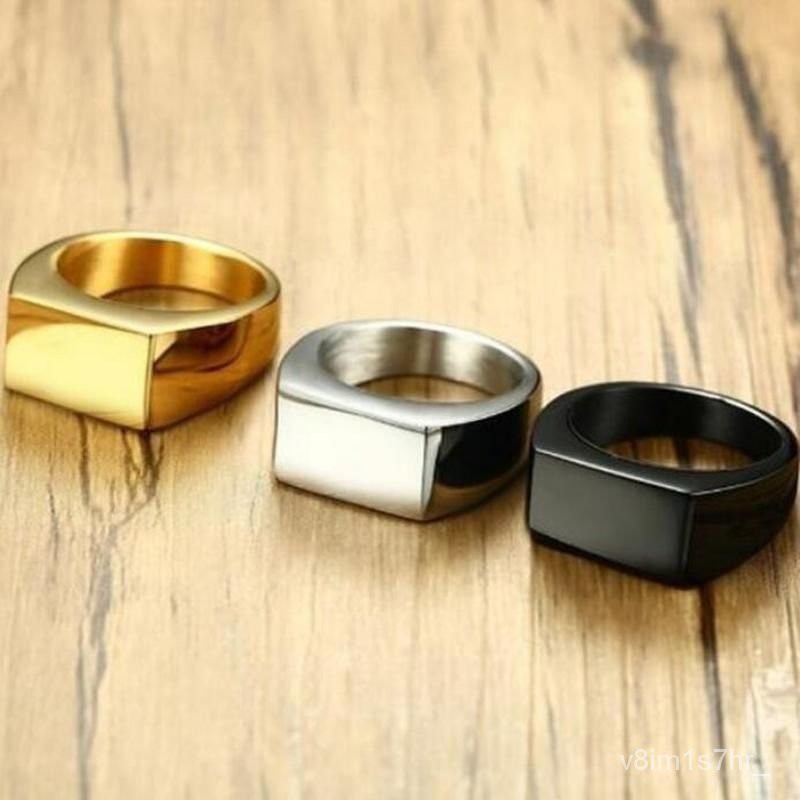 Hitam Emas Warna Perak Stainless Steel Pria Cincin Anak Laki-laki dan Anak Laki-laki Persahabatan Pr