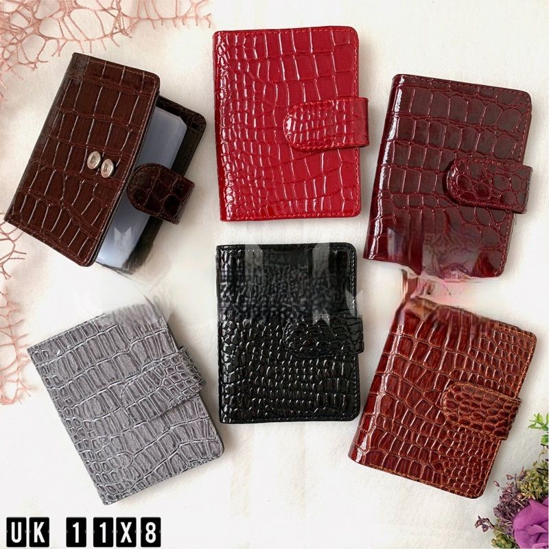 dompet kartu card holder money card organizer kartu slot uang koin kulit buaya crocodile croco kulit