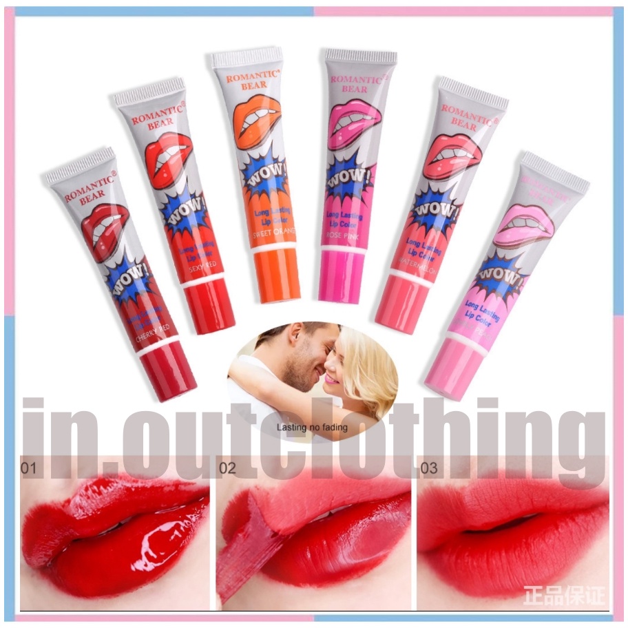 Romantic Bear Lips Tatto / Lip Color / Lip Tint Peel Off Anti Lengket Tahan Air Tahan Lama