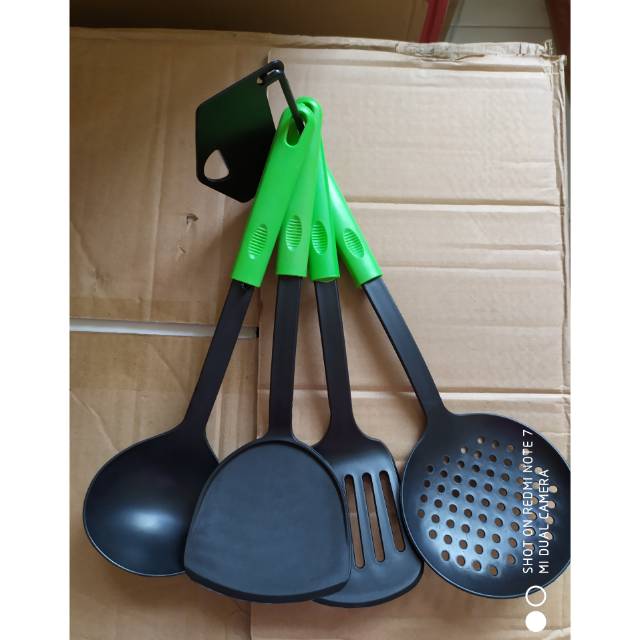 {Garansi termurah}Spatula set isi 4 - turner - slotted turner - soup ladle - skimmer