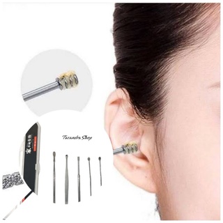 Image of Pembersih Telinga Korek Kuping Stainless Earpick / Alat Pembersih Telinga Korek Kuping Stainless Steel Paket 5 Pcs