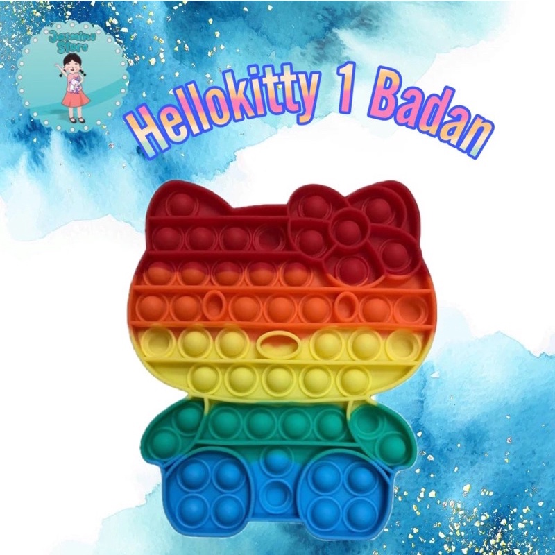 Ready Pop It Rainbow Murah/Fidget Pop It Rainbow Free Kelereng/Free Bonus-Hellokitty 1 Badan