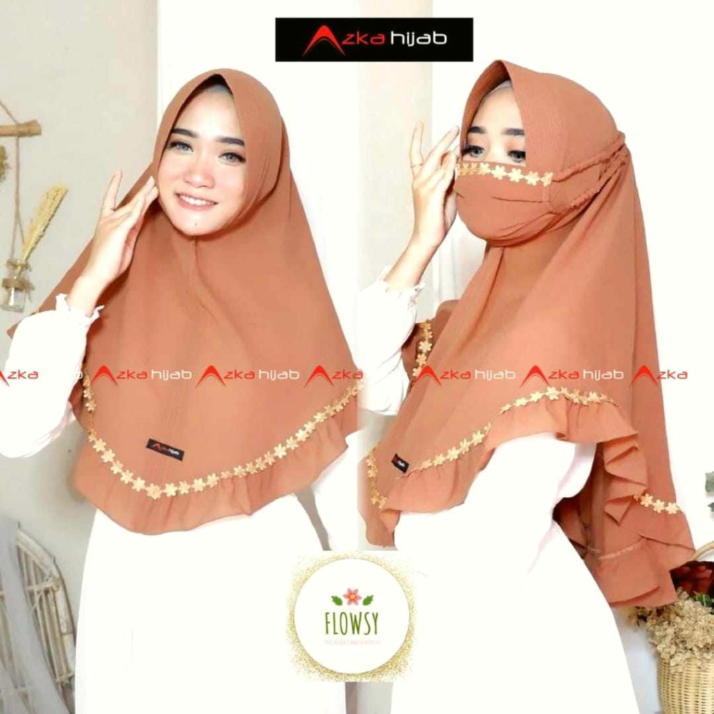 Khimar Audy Melati Diamond Flowsy Set Masker