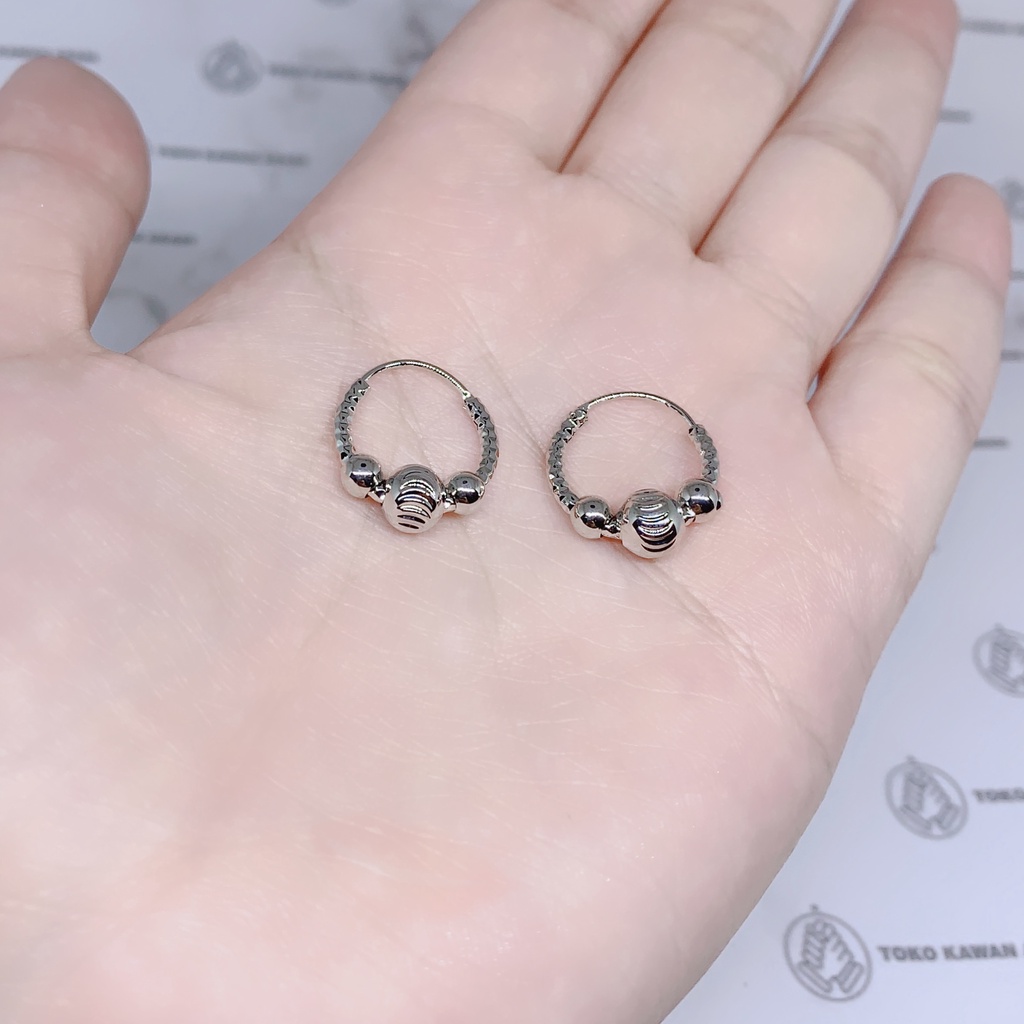 Anting Xuping Silver Perhiasan Fashion Wanita Permata Love Putih *16