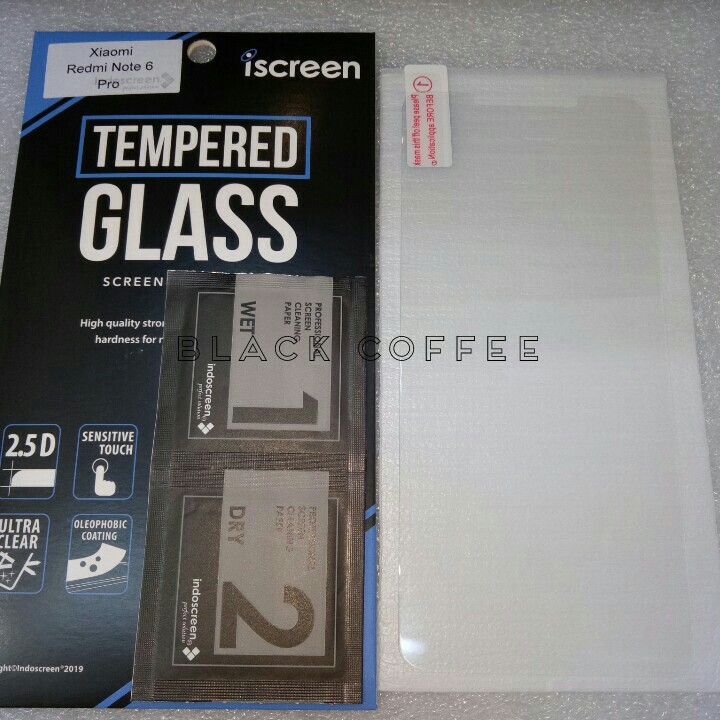 Tempered glass xiaomi redmi note 6 /pro tempered glass iScreen bening