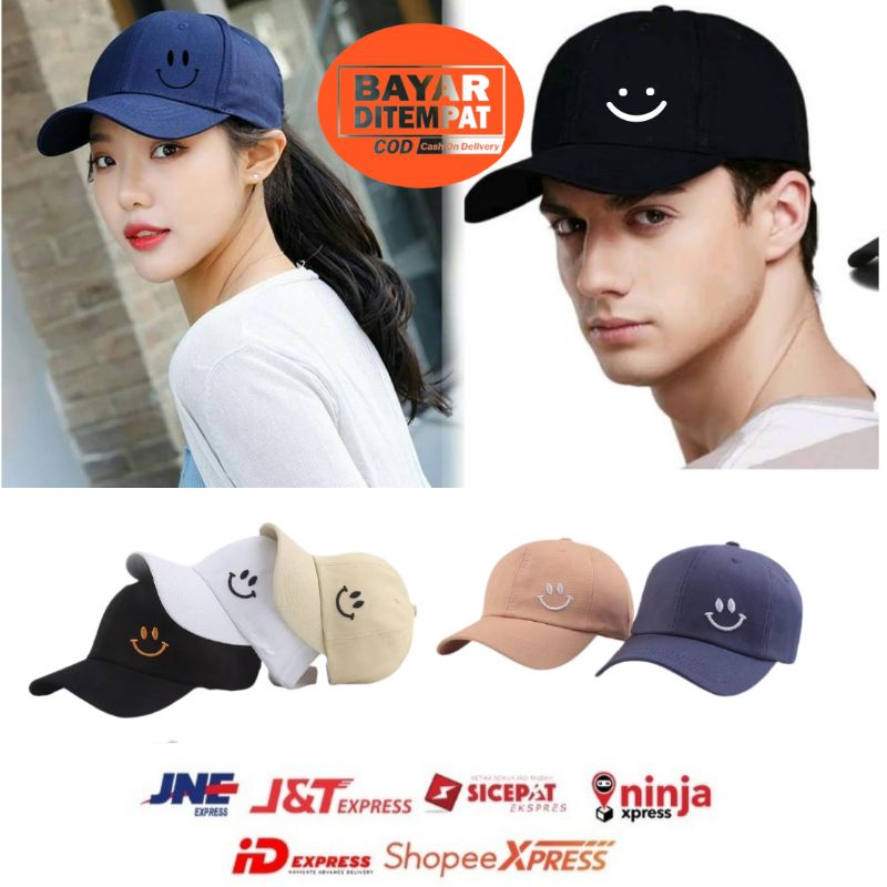 PROMO TERLARIS topi baseball smiley mantap