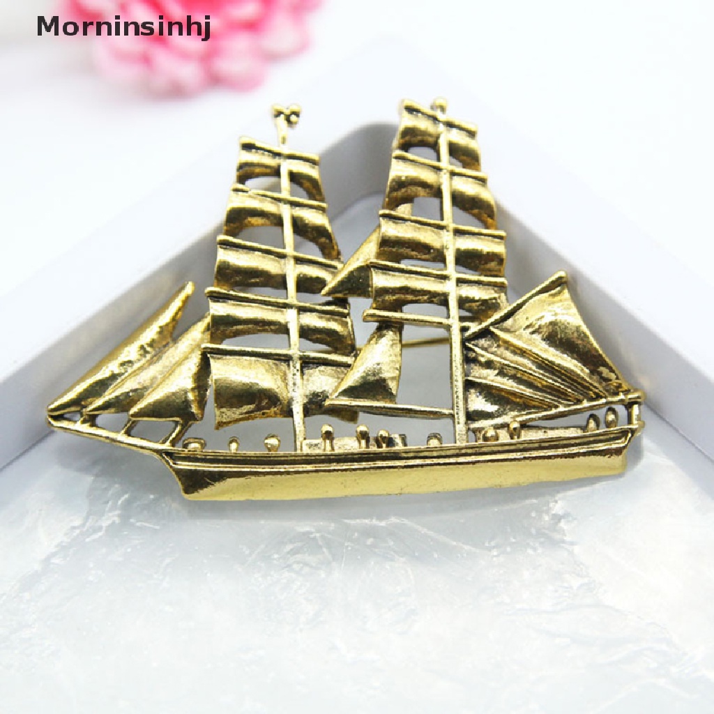 Mornin Fashion Kristal Enamel Vintage Perahu Pin Bros Kerah Lapel Lencana Perhiasan Hadiah id