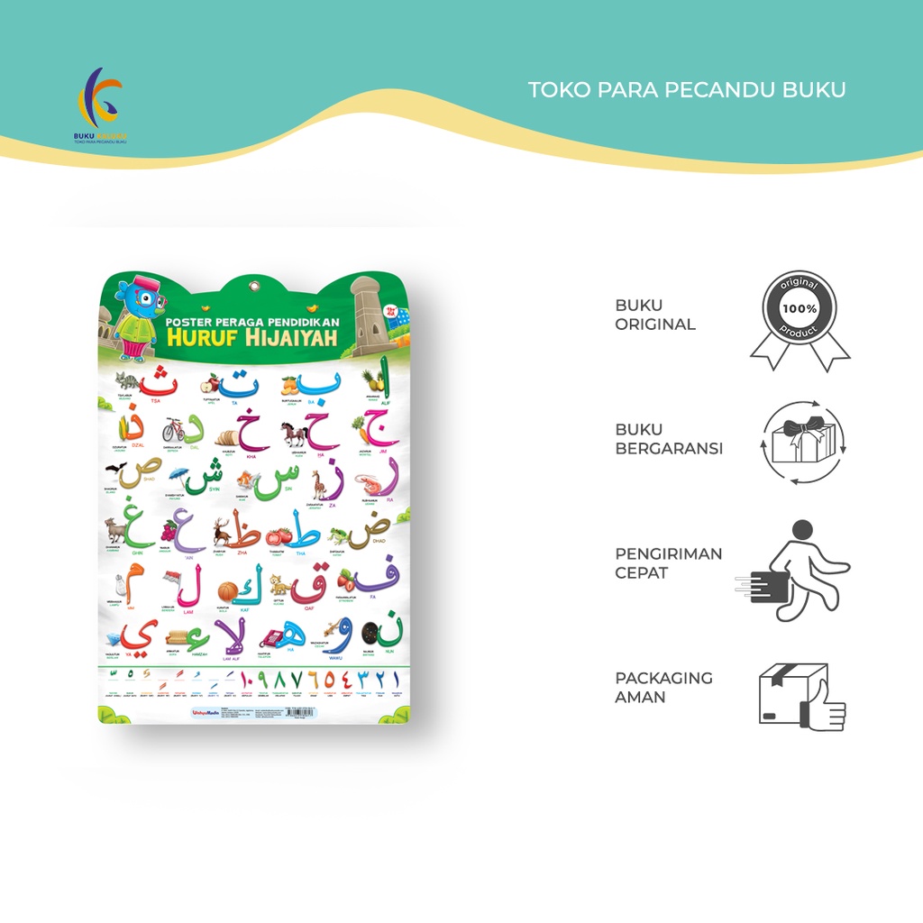Poster Peraga Anak | POSTER PERAGA PENDIDIKAN HURUF HIJAIYAH  By  Tim Wudi Wahyumedia-  BUKUKALUKU