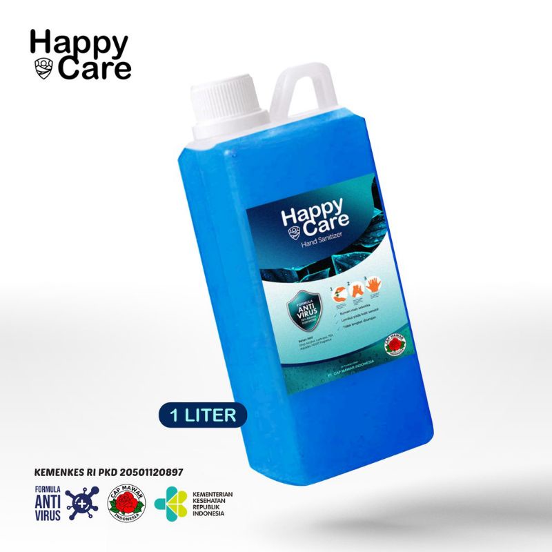 HAND SANITIZER CAIR AROMA JERUK  1 LITER HAPPY CARE / HAND SANITIZER CAIR / HAND SANITIZER