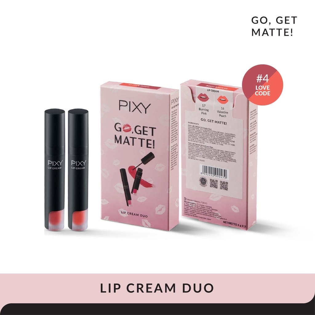 CLEARANCE SALE - Pixy Go Get Matte Lip Cream Duo - 04 Love Code