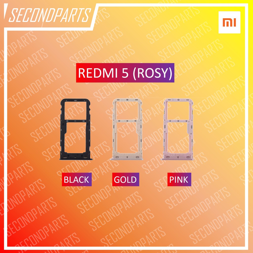 SIM TRAY SLOT SIM LOCK TEMPAT KARTU XIAOMI REDMI 5 BIASA ORIGINAL COPOTAN