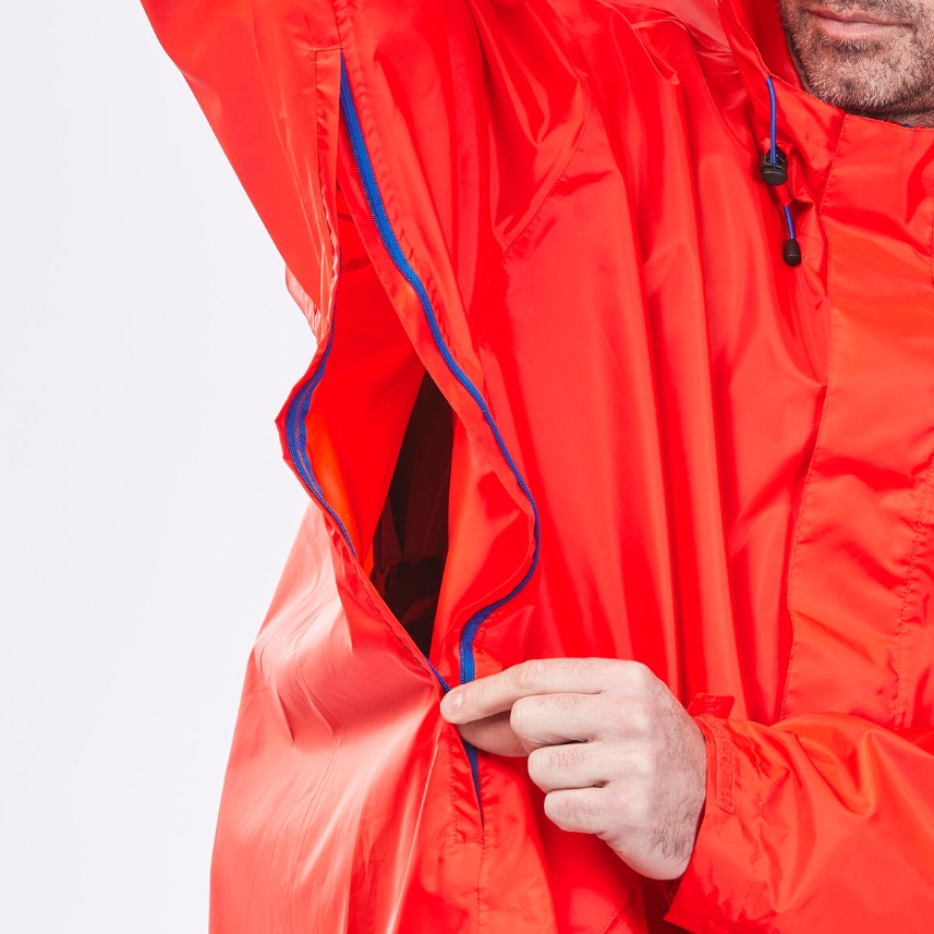 QUECHUA Jas Hujan Beritsleting Size L/XL Hiking Dewasa