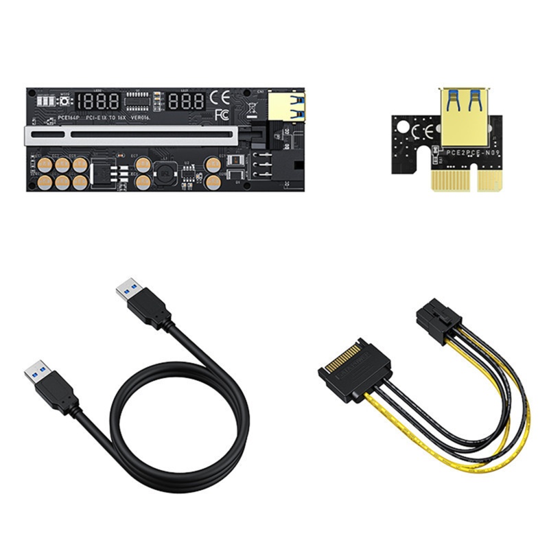 Vivi VER 016pci-E Riser PCI-Express Extension Adapter Card 1X Ke 16X Led Suhu RGB USB Led Untuk Tambang Kartu Grafis