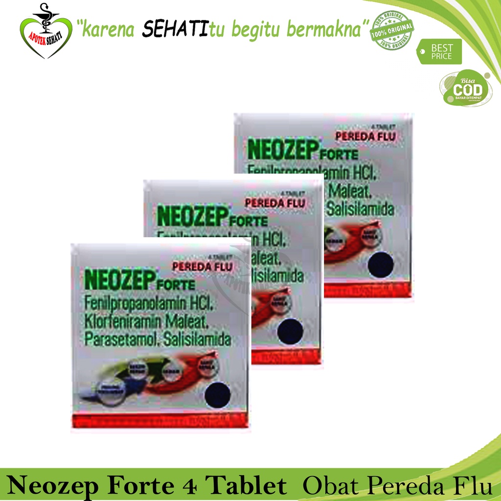 NEOZEP FORTE PER 3 PCS UNTUK DEMAM FLU SAKIT KEPALA HIDUNG TERSUMBAT