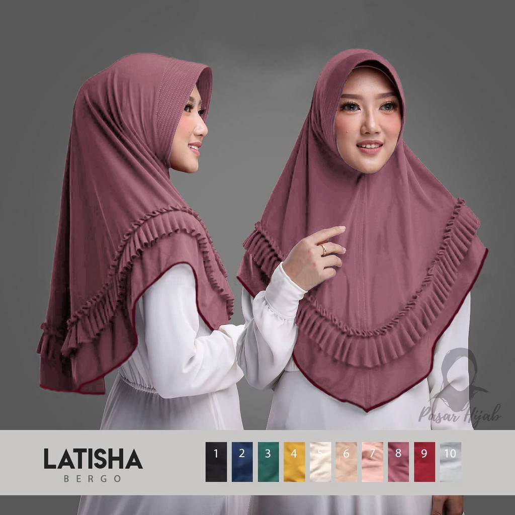 Jilbab Instan Latisha Hijab Instan Jersey Premium Kerudung Bergo Pasar Hija'b