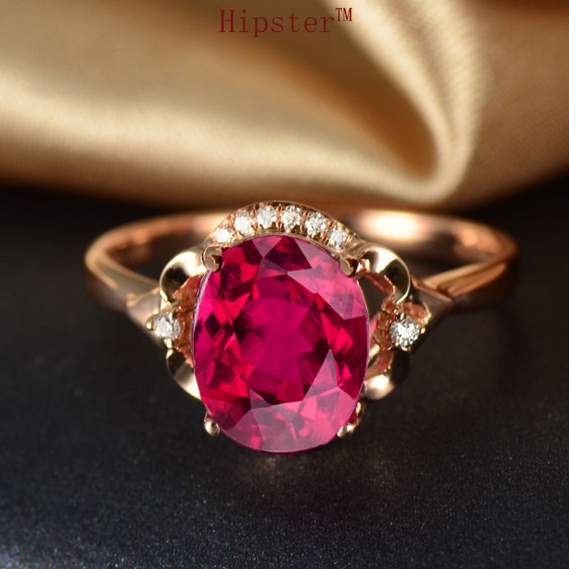 Hot Sale Classic Fashion European and American Entry Lux Red Crystal Adjustable Size Ring