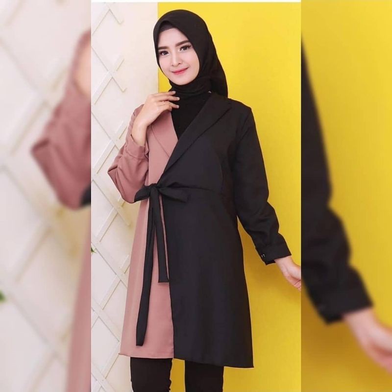 DISKON 80% OFF DRESS MENYUSUI IMPORT BIGSIZE TERUSAN TUNIK KIMONO DRESS MUSLIM BUSUI FRIENDLY BISA D