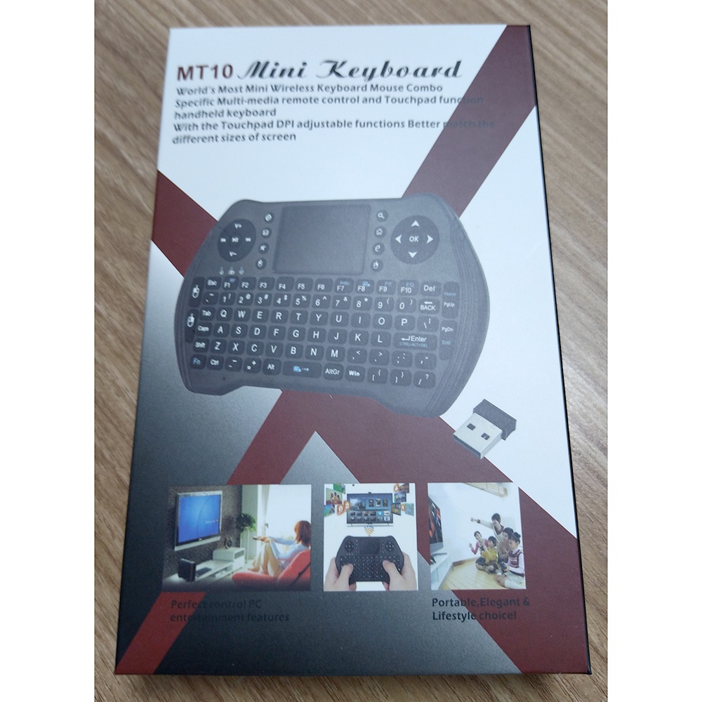 Keyboard Wireless 2.4GHz with Touchpad - MT10 - Black