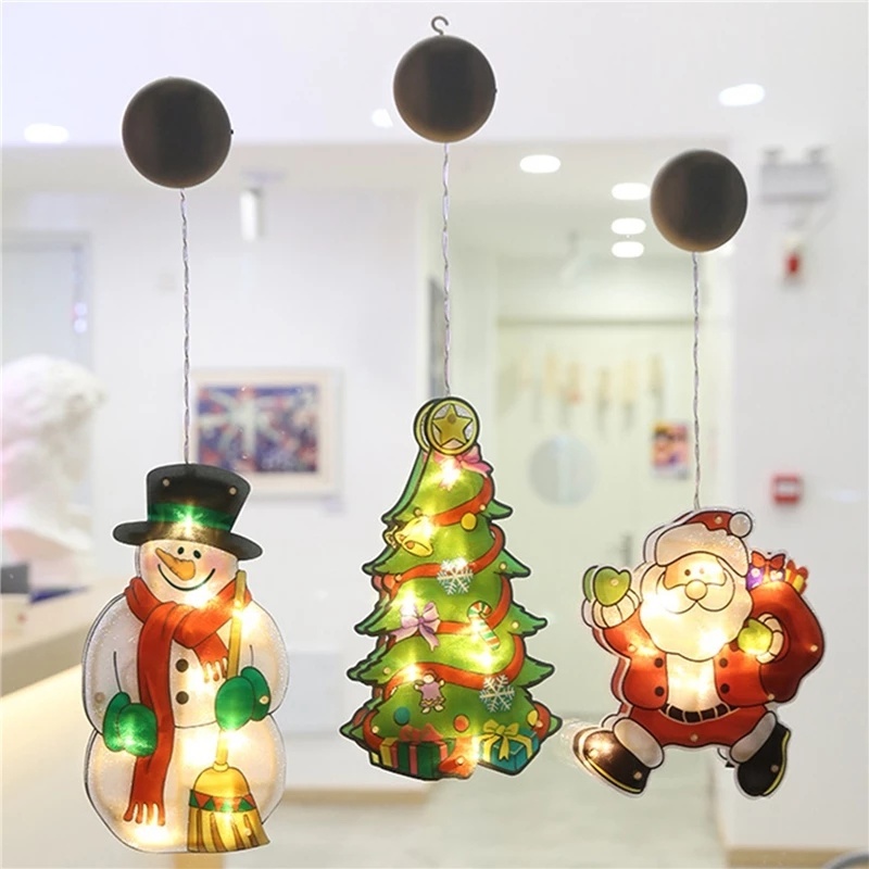 Christmas Decor LED Suction Cup Window Hanging Lights Christmas Tree ，Party，courtyard，Bedroom，shop