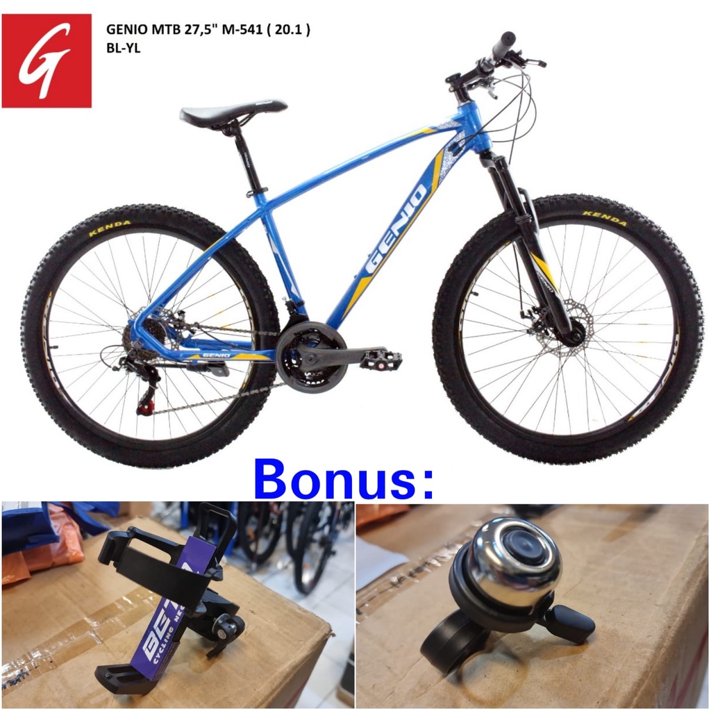 Sepeda MTB 27,5 GENIO M 541 ALLOY FRAME BY UNITED + FREE BELL & RAK BOTOL