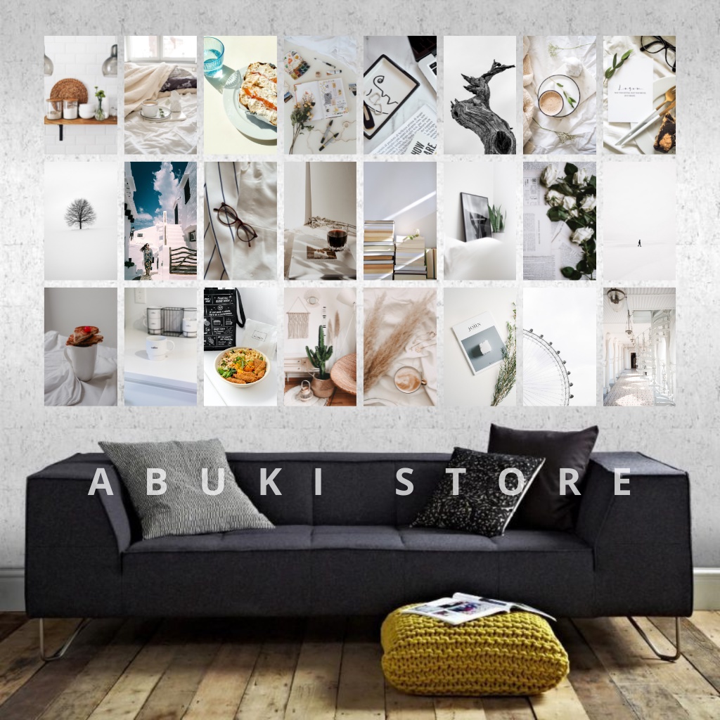 Poster Dinding Aesthetic Putih / White A4/A5 Murah