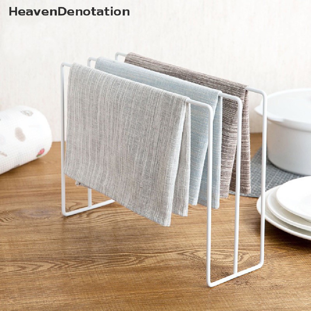 (Heavendenotation) Rak Gantung Organizer Handuk / Kain Lap Bahan Besi Untuk Lemari Dapur