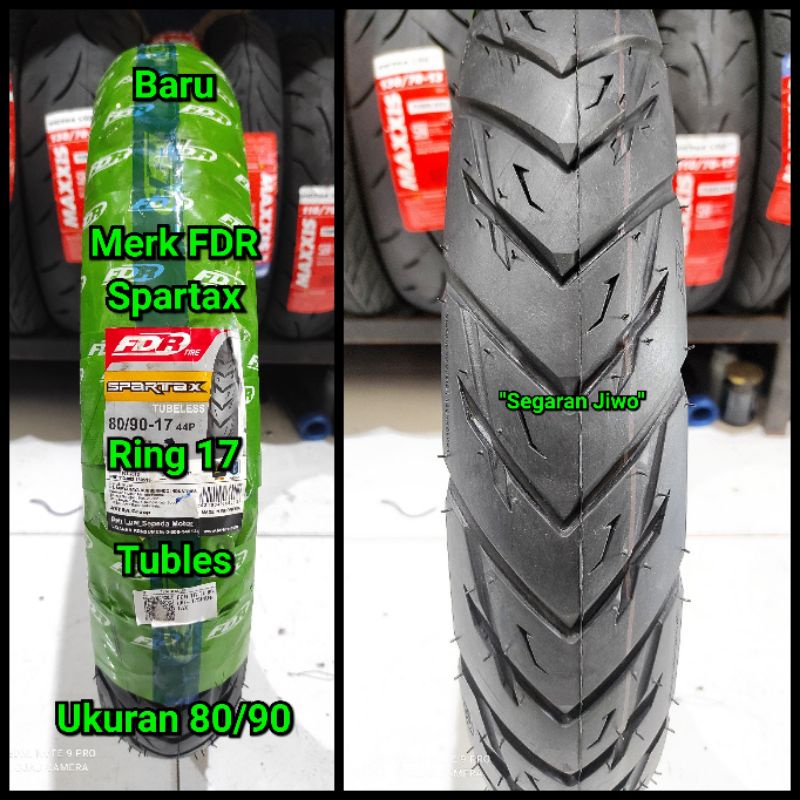 Ban Tubles motor ring 17 Ukuran 80/90 merk FDR spartax ori Ban belakang honda supra 125