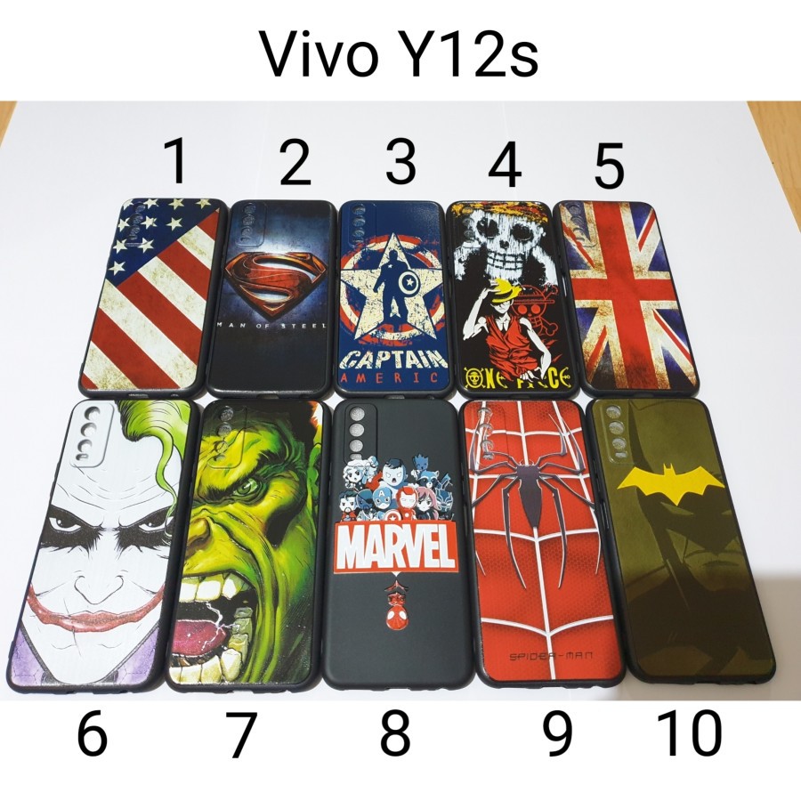 Case Soft Hitam Vivo Y12s Motif Superhero SoftCase Vivo Y12s 2020 New