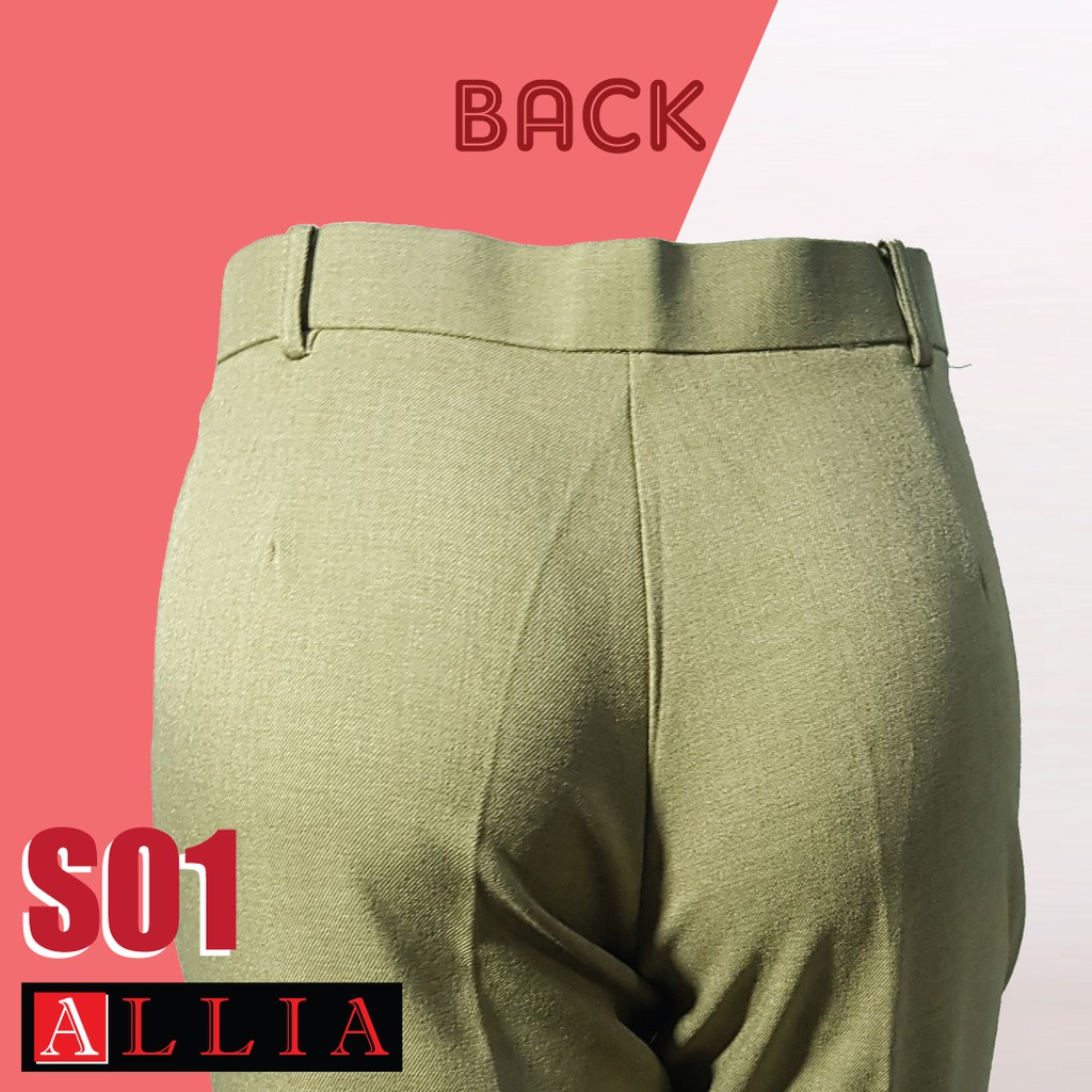 Allia S01 Mocha M  - 7L / Celana bahan wantia / Celana kerja wanita / celana kantor wanita