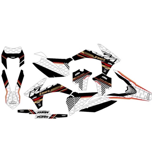 DECAL CUATOME KTM OLD PUTIH HITAM