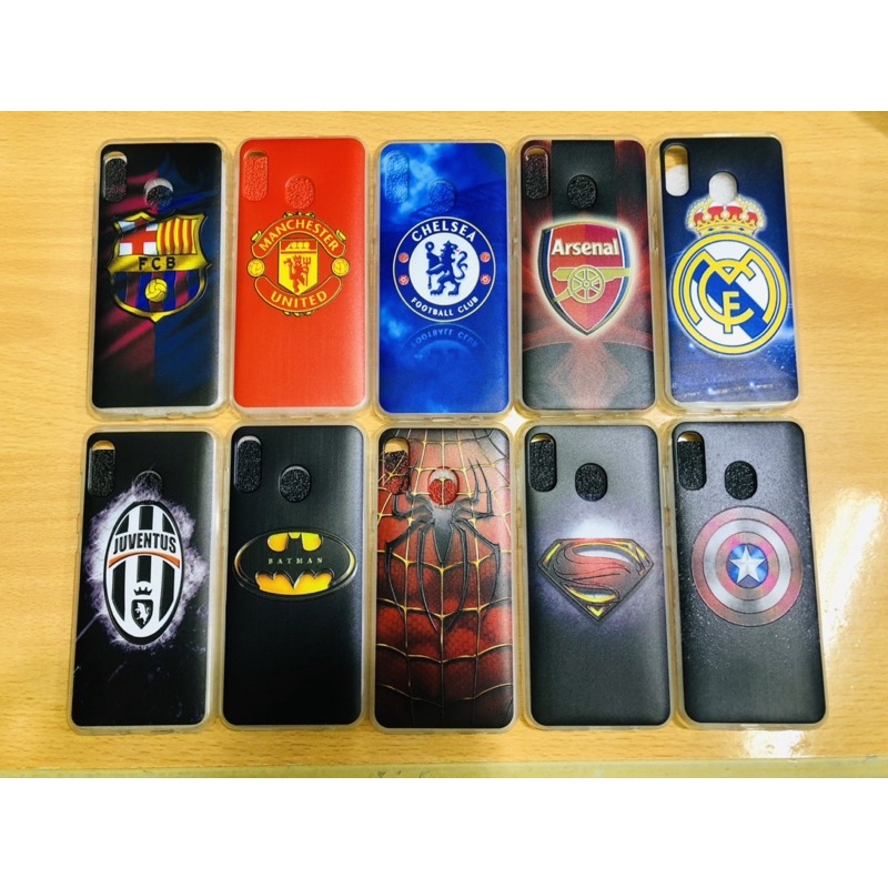 Case Samsung A10 A20 A30 A30s A50 A50s Softcase Silikon Gambar Timbul Karakter Logo Bola & Hero