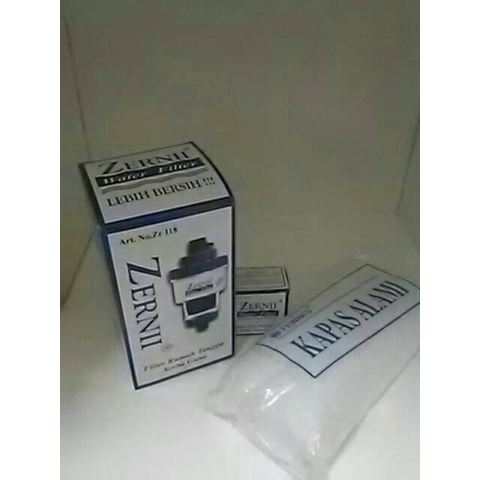 1 paket Filter Air Zernii, plus 1 refill karbon dan 1 refill kapas