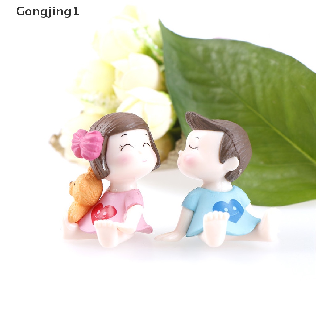 Gongjing1 Miniatur Pasangan Kekasih Bahan Resin Untuk Dekorasi Taman Minifairy Gardenterrarium