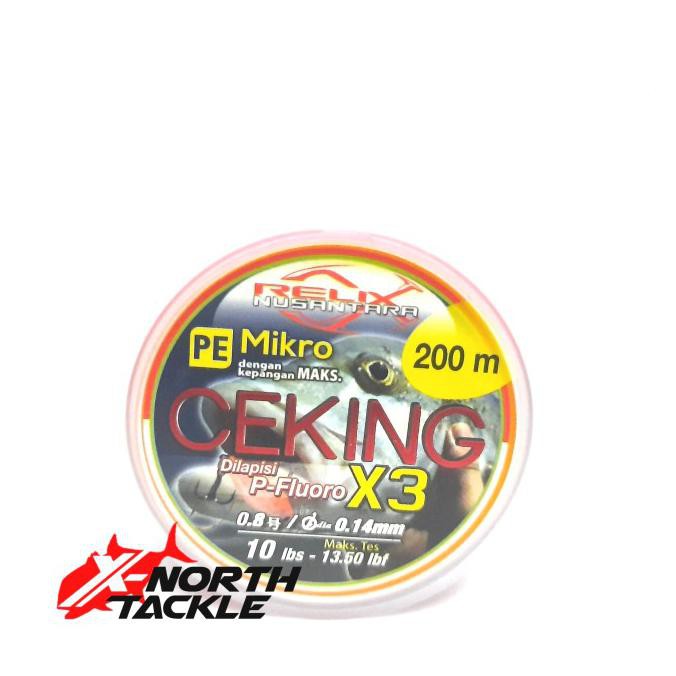 Senar Pe Relix Nusantara Ceking X3 200M Pe 0.8 - 10Lbs - 0.14Mm