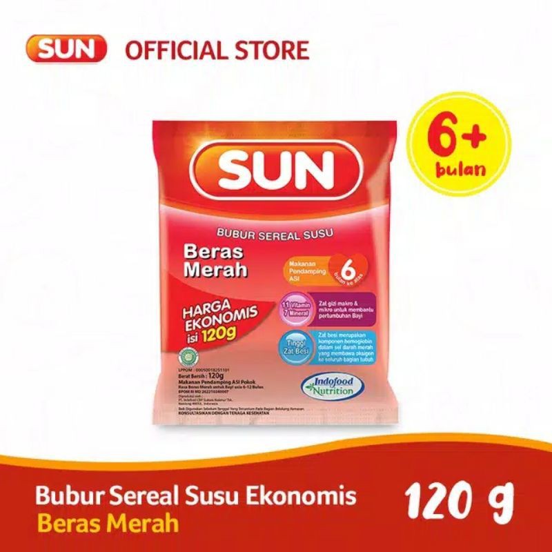 

SUN BUBUR BAYI Beras Merah Ekonomis 120 g x 1 pcs AYES TOSERBA