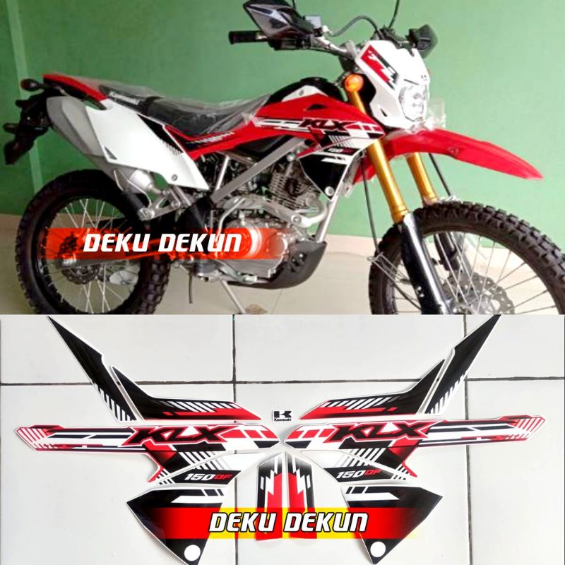 striping klx 150 bf 2017 se merah putih / striping kawasaki klx 150 bf 2017 se merah putih / stripin